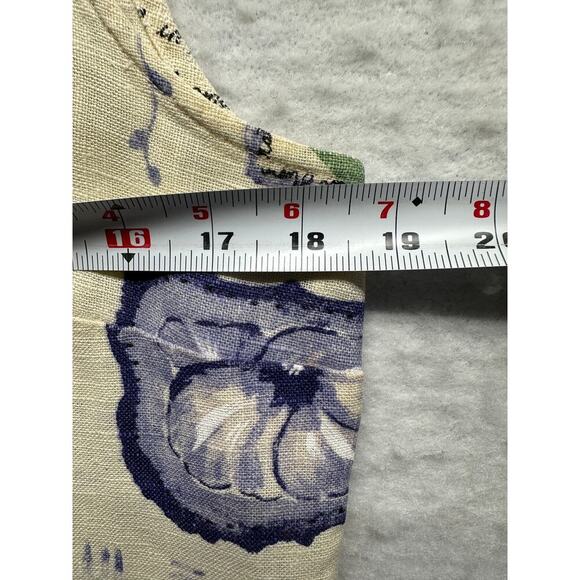 Vtg Positive Attitude 100% Linen Sleeveless Shift Dress Floral Botanical Print M - Picture 5 of 10